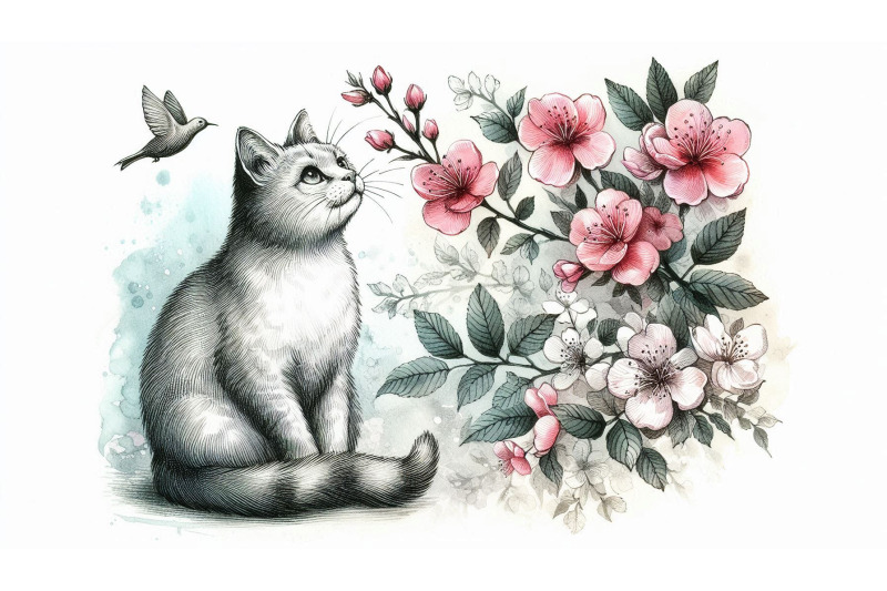floral-branch-cat
