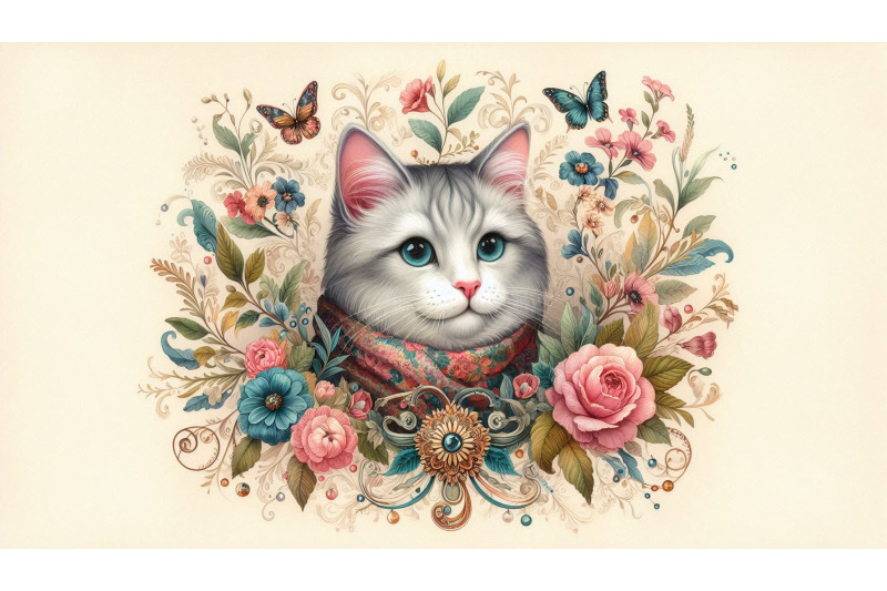floral-decor-cat