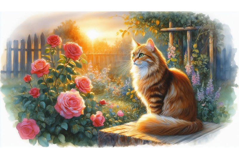 garden-cat-golden