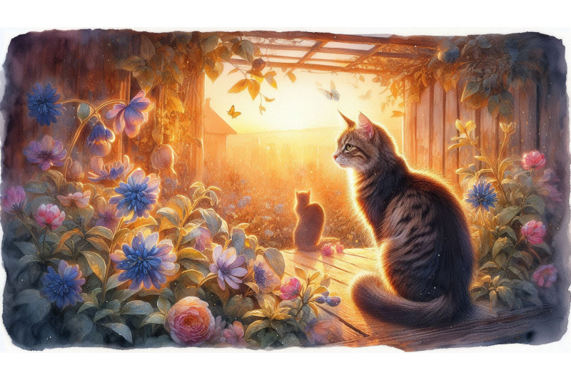 garden-cat-golden
