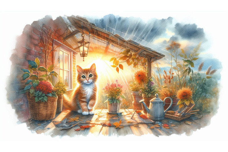 garden-cat-golden