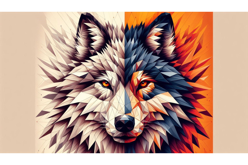 geometric-wolf-split