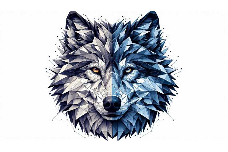 geometric-wolf-split