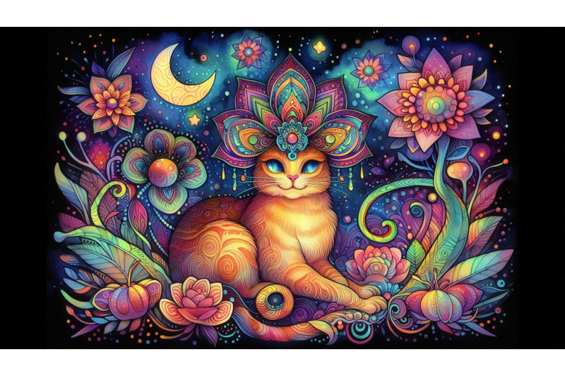 glowing-cat-flowers