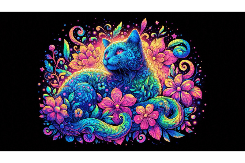 glowing-cat-flowers
