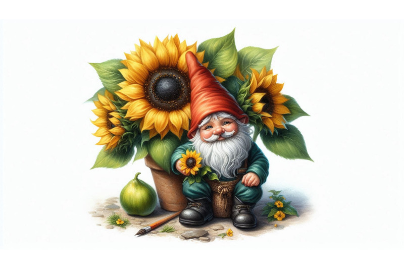 gnome-holding-sunflower