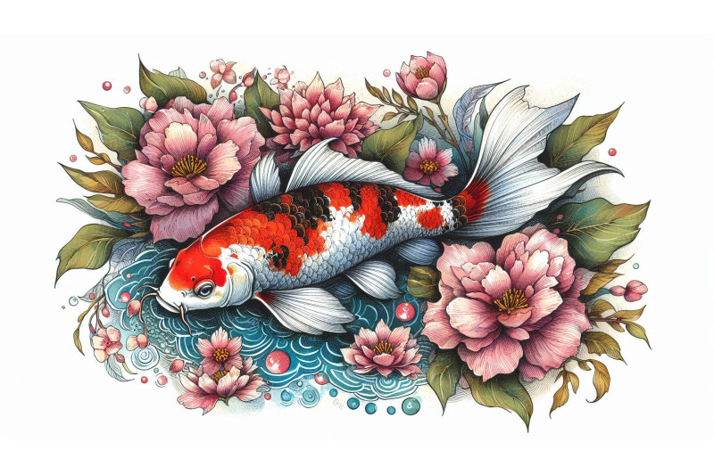 koi-flower-ink