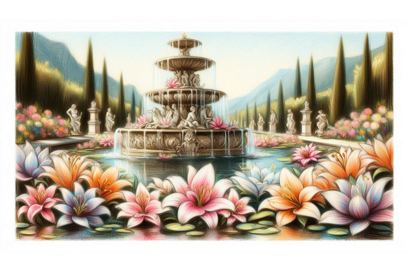 lily-fountain-pastel