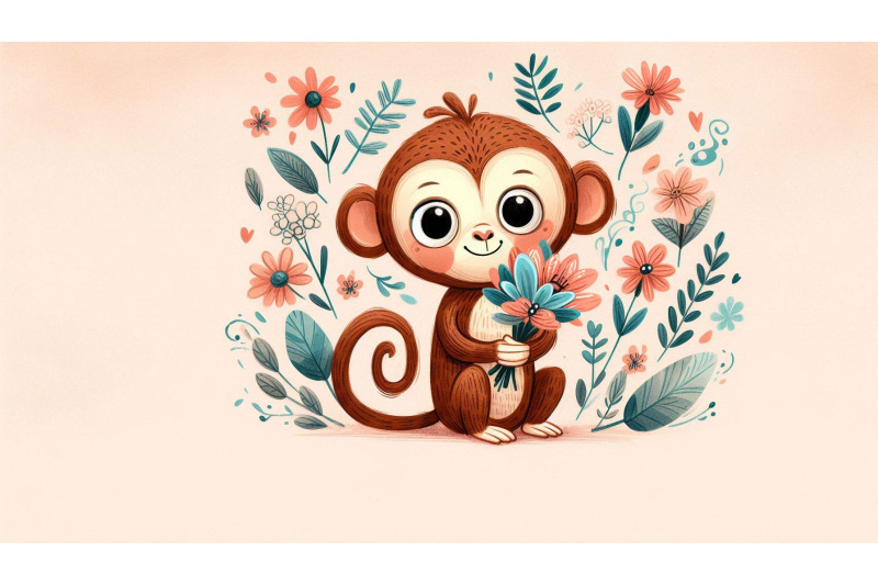 monkey-holding-flower