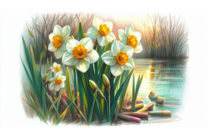 narcissus-pond-pastel