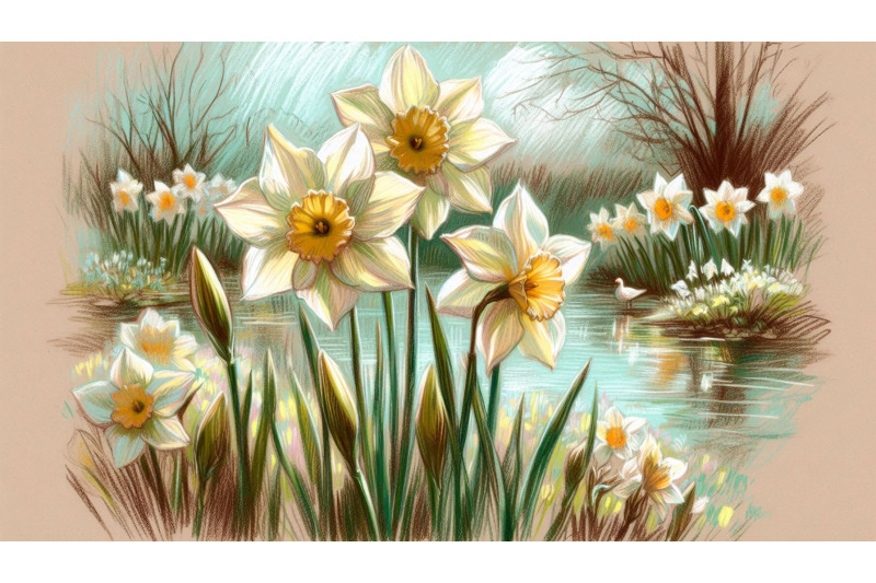 narcissus-pond-pastel