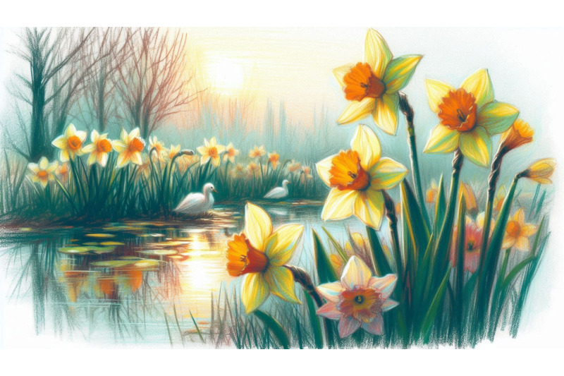 narcissus-pond-pastel