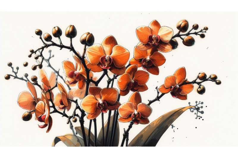 orchid-branch-sketch