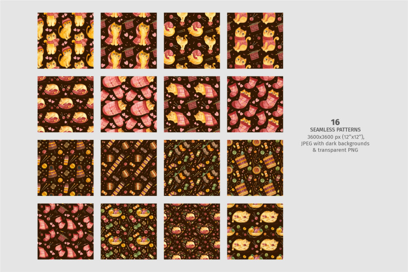 cute-cats-amp-knitting-clipart-patterns-cards