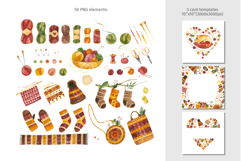 cute-cats-amp-knitting-clipart-patterns-cards