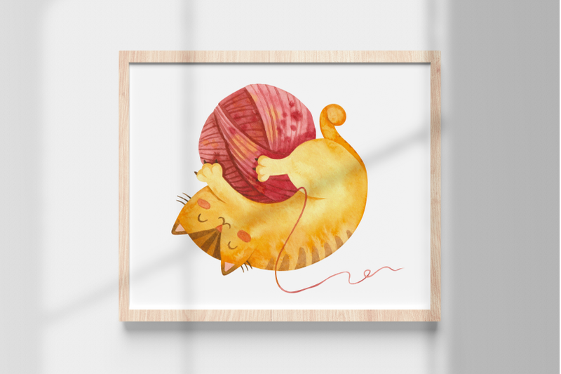 cute-cats-amp-knitting-clipart-patterns-cards