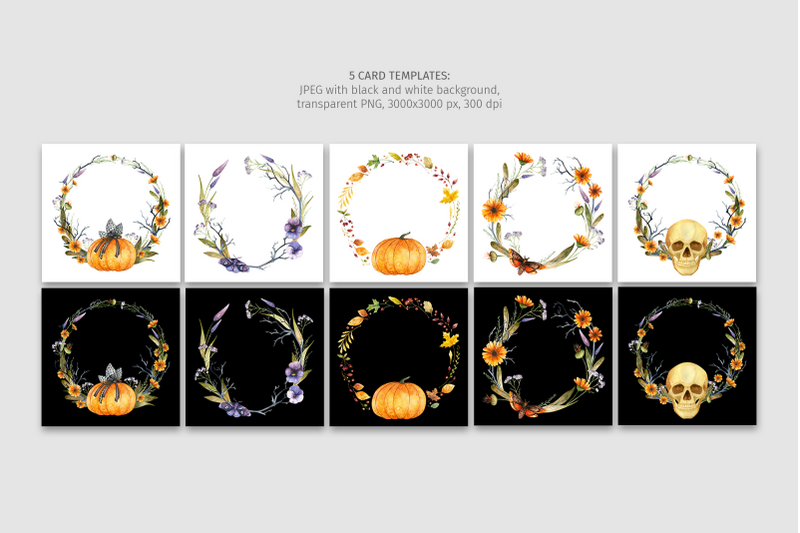 watercolor-halloween-clipart-patterns-invitation-card-templates