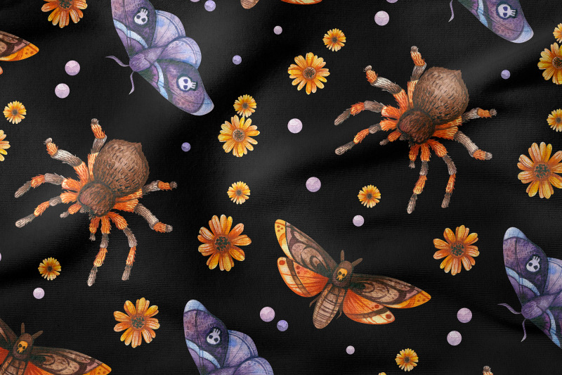 watercolor-halloween-clipart-patterns-invitation-card-templates