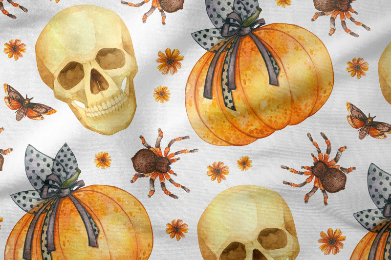 watercolor-halloween-clipart-patterns-invitation-card-templates