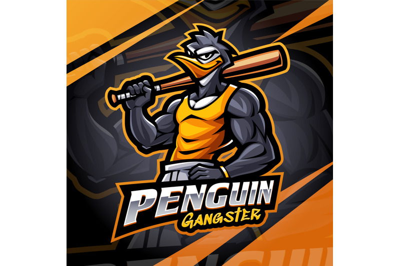 penguin-gangster-esport-mascot-logo-design