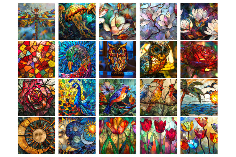 100-stained-glass-square-coaster-bundle
