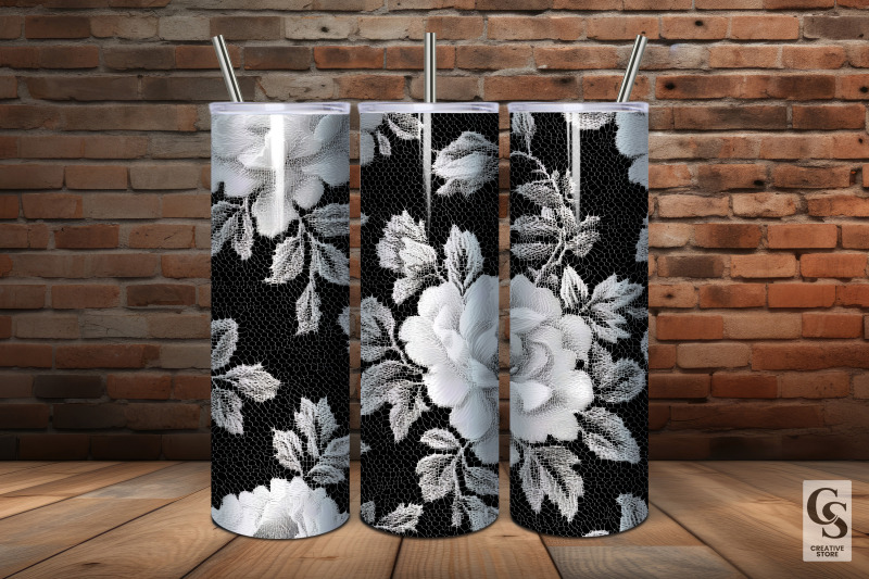 black-and-white-floral-lace-digital-paper