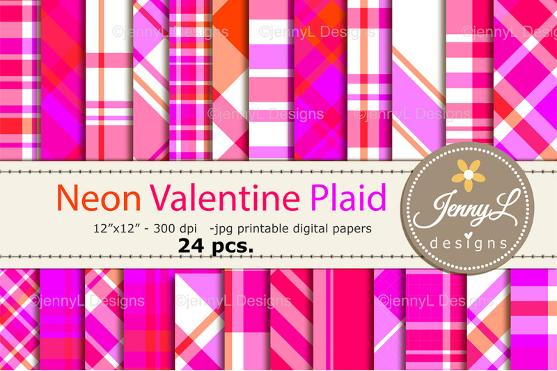 neon-valentine-plaid-digital-papers