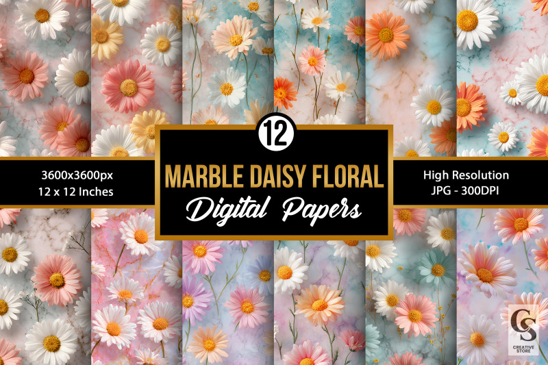 pastel-marble-daisy-flowers-digital-paper