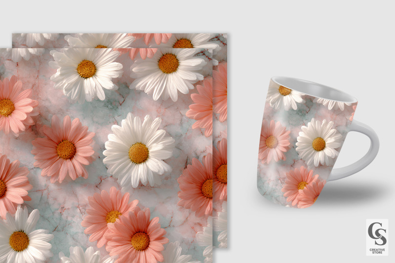 pastel-marble-daisy-flowers-digital-paper