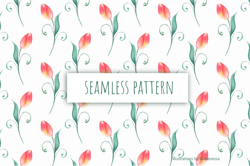 watercolor-tulip-seamless-pattern
