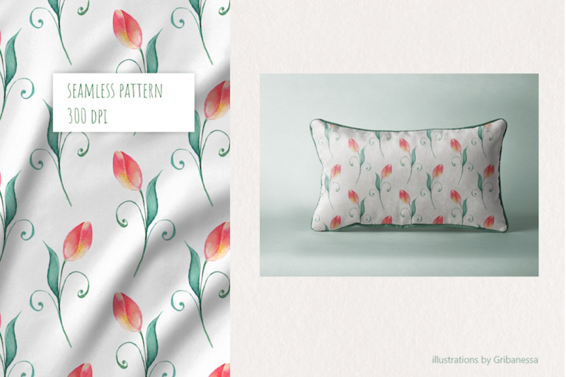 watercolor-tulip-seamless-pattern