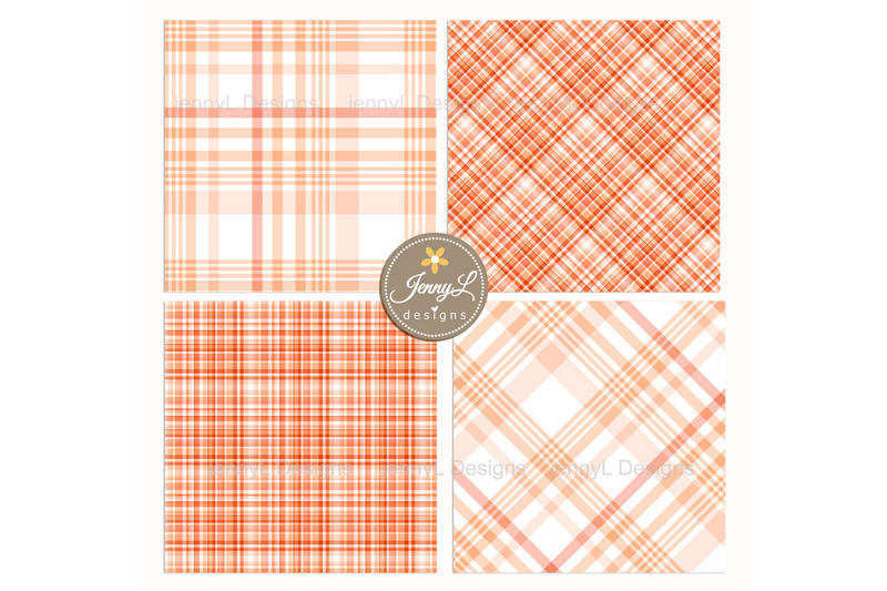 peach-plaid-digital-papers-pastel-background