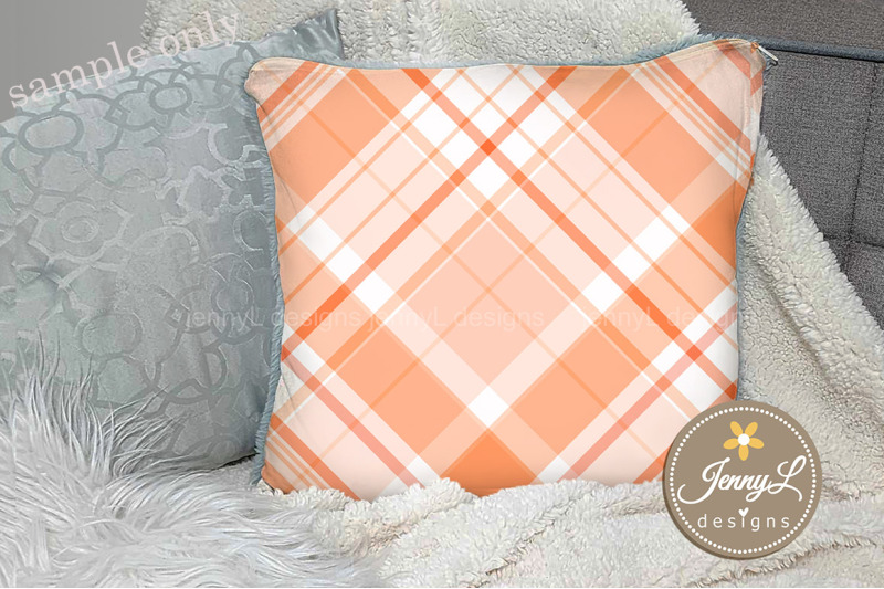peach-plaid-digital-papers-pastel-background