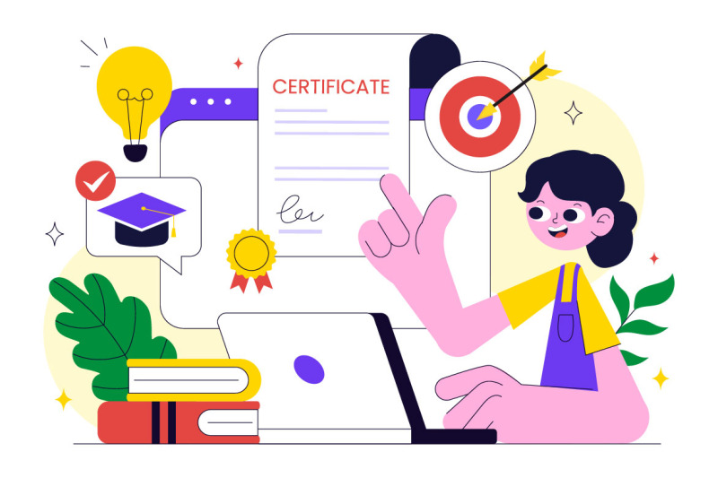 10-online-course-certificate-program-illustration