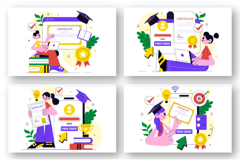 10-online-course-certificate-program-illustration