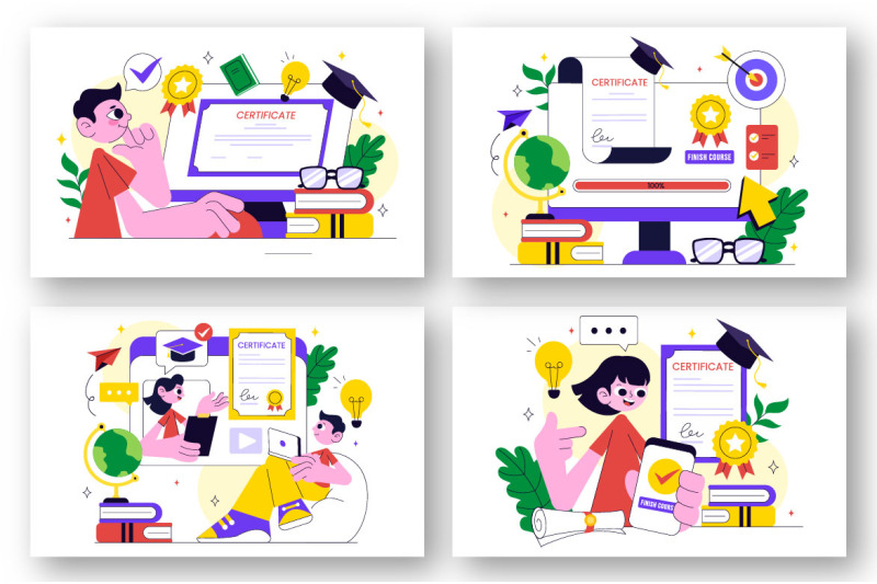 10-online-course-certificate-program-illustration