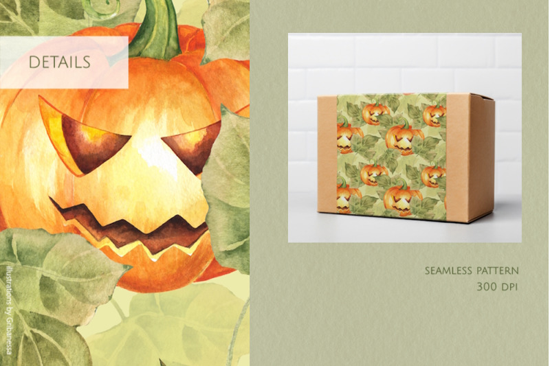 watercolor-halloween-pumpkin-seamless-pattern