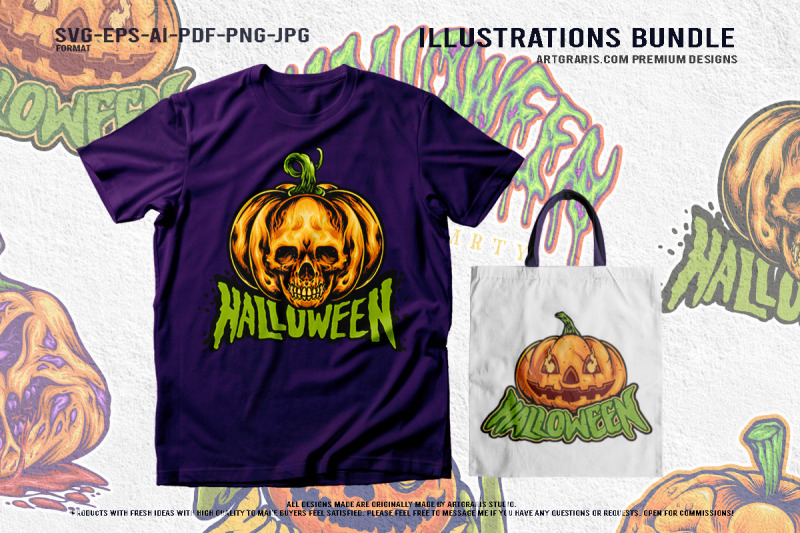 halloween-pumpkins-horror-collection-vector-illustration