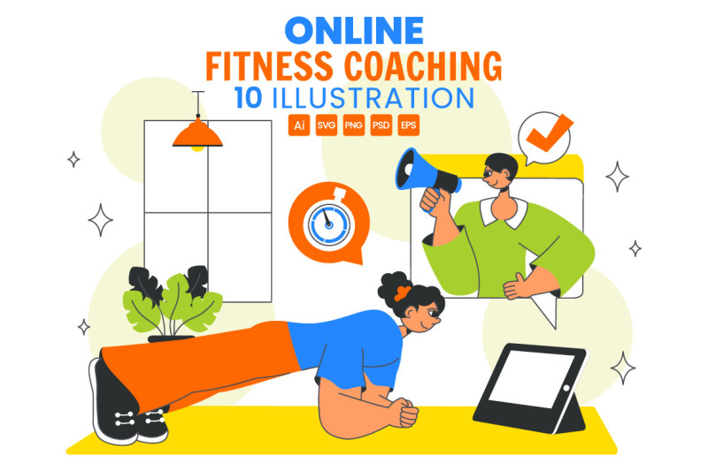 10-online-fitness-coaching-illustration