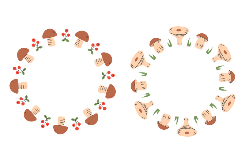 fall-mushroom-wreaths-png-clipart