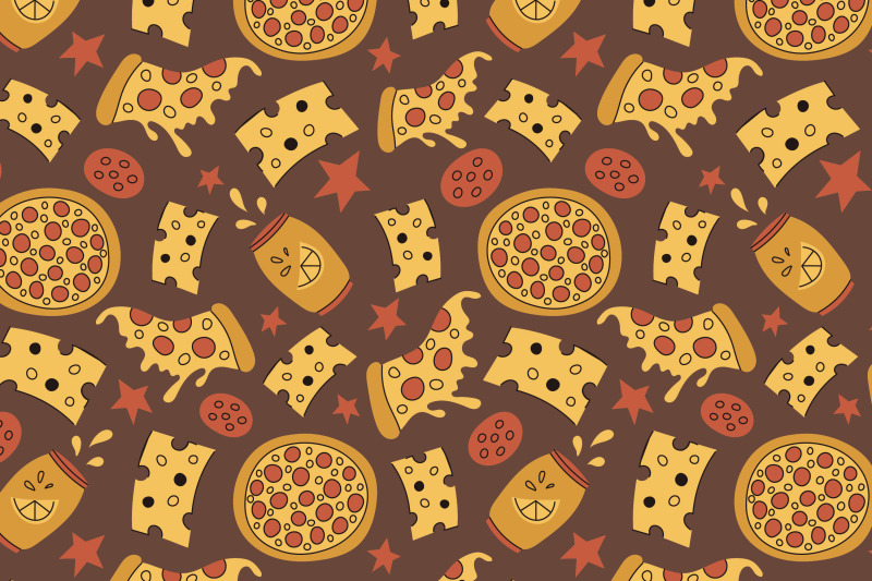 fast-food-and-drink-seamless-patterns