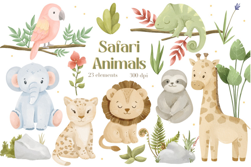 watercolor-safari-animals-clipart