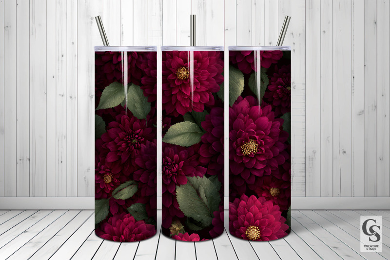 burgundy-dahlia-flowers-digital-papers