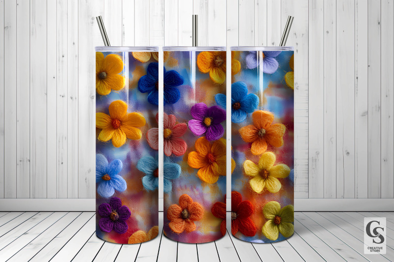 colorful-fuzzy-felted-flowers-digital-paper
