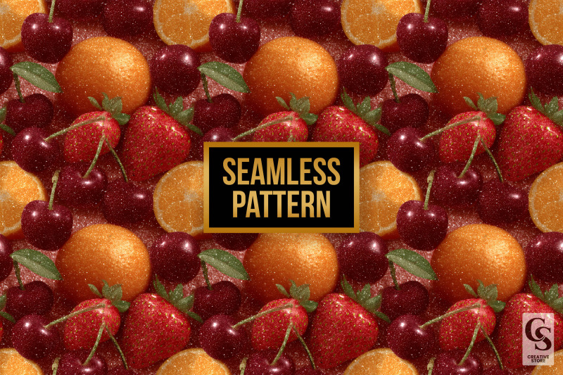 glittery-summer-fruits-seamless-patterns
