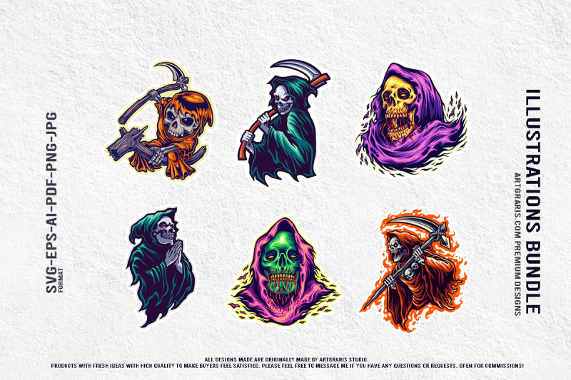 evil-skull-reaper-creepy-figures-illustration