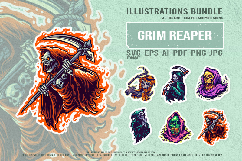 evil-skull-reaper-creepy-figures-illustration
