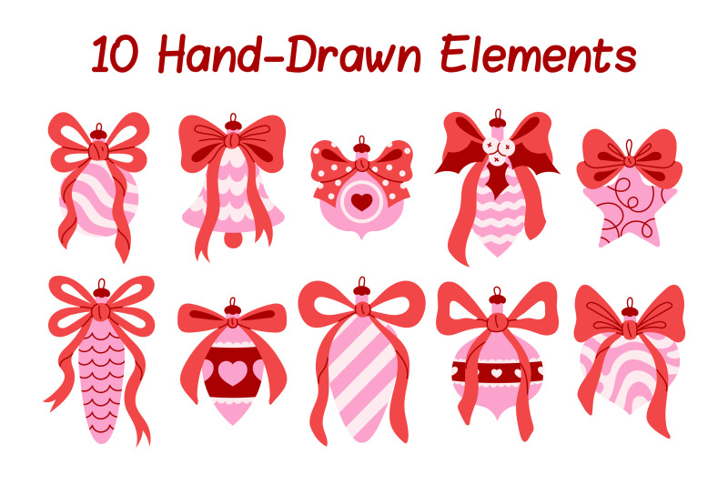 coquette-christmas-ornaments-png-clipart