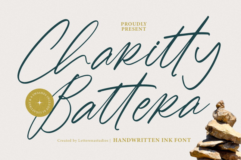 charitty-battera-handwritten-ink-font