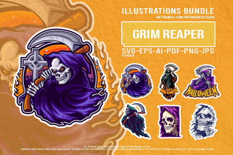 haunted-grim-reaper-halloween-figures-creepy-skull-vector-pack